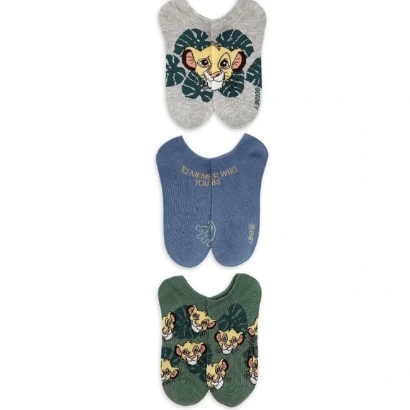 🔥$8🔥NEW DISNEY Lion King No Show Socks Simba 3 Pack Shoe Size 4-10 Green Women's - Picture 8 of 13
